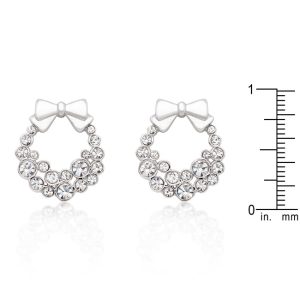 Holiday Wreath Clear Crystal Earrings - Image 2