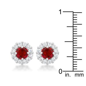 Bella Bridal Earrings in Ruby Red - Image 2