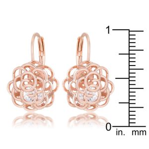 Maya 1.5ct CZ Rose Gold Rose Drop Earrings - Image 2