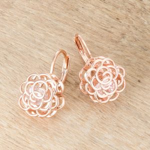 Maya 1.5ct CZ Rose Gold Rose Drop Earrings - Image 3