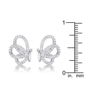 .45 Ct CZ Butterfly Stud Earrings - Image 2