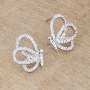 .45 Ct CZ Butterfly Stud Earrings - Image 3