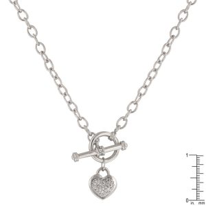 Toggle Pave Heart Necklace - Image 3