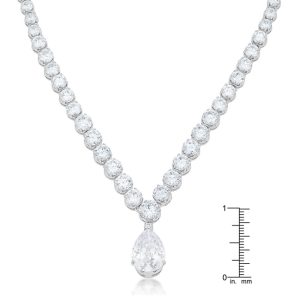 Bejeweled Cubic Zirconia Pear Drop Necklace - Image 5
