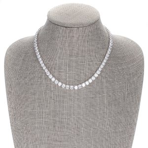 Graduated Cubic Zirconia Necklace - Image 2