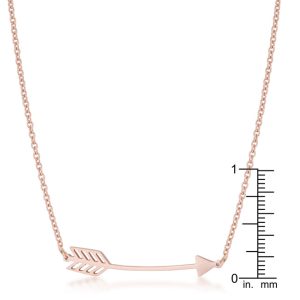 Arianna Rose Gold Stainless Steel Arrow Necklace - Image 3