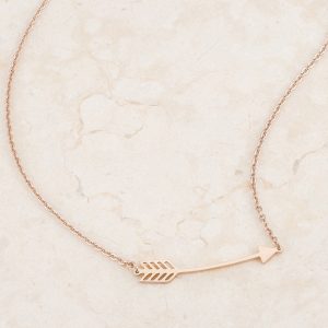 Arianna Rose Gold Stainless Steel Arrow Necklace - Image 4