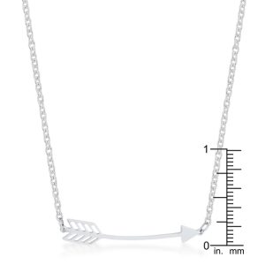 Arianna Rhodium Stainless Steel Arrow Necklace - Image 3