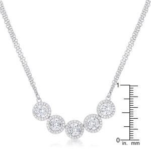 5 Ct Dazzling Rhodium Necklace with CZ - Image 3