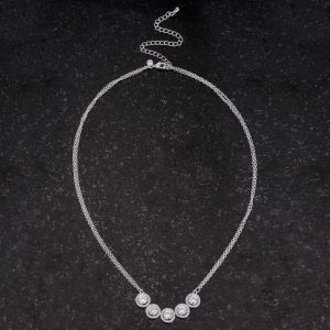 5 Ct Dazzling Rhodium Necklace with CZ - Image 4