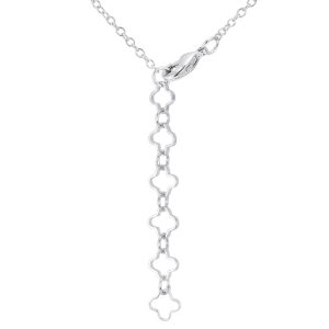 .21 Ct Rhodium Necklace with Floral Links - Image 2