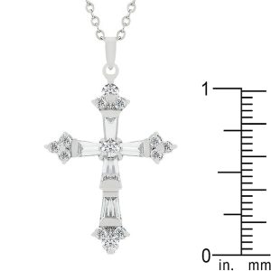 Brilliant Cubic Zirconia Cross Pendant - Image 3