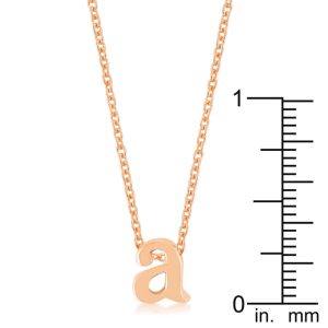 Rose Gold Finish Initial A Pendant - Image 3
