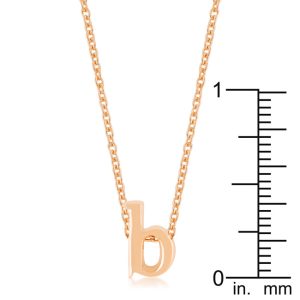 Rose Gold Finish Initial B Pendant - Image 3