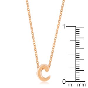 Rose Gold Finish Initial C Pendant - Image 3