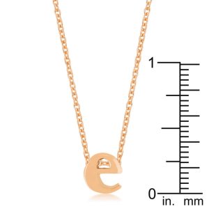 Rose Gold Finish Initial E Pendant - Image 3