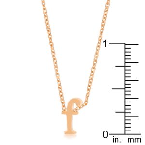 Rose Gold Finish Initial F Pendant - Image 3