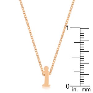 Rose Gold Finish Initial I Pendant - Image 3