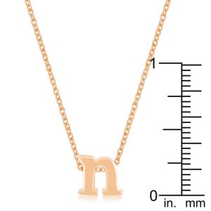 Rose Gold Finish Initial N Pendant - Image 3