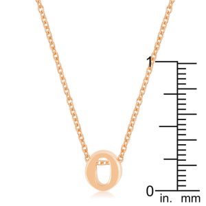 Rose Gold Finish Initial O Pendant - Image 3