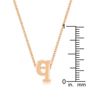 Rose Gold Finish Intiial Q Pendant - Image 3