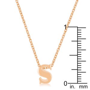 Rose Gold Finish Initial S Pendant - Image 3