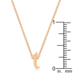 Rose Gold Finish Initial T Pendant - Image 3