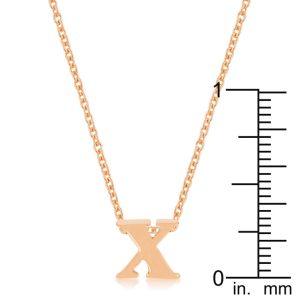 Rose Gold Finish Initial X Pendant - Image 3