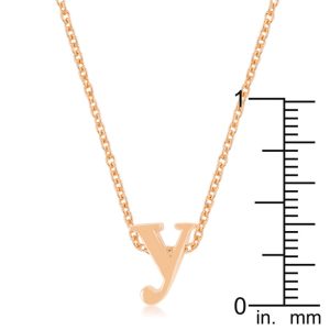 Rose Gold Finish Initial Y Pendant - Image 3