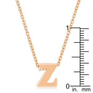 Rose Gold Finish Initial Z Pendant - Image 3