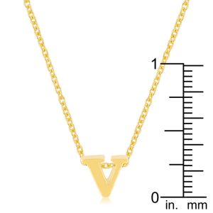 Golden Initial V Pendant - Image 3