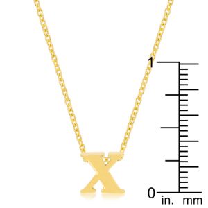 Golden Initial X Pendant - Image 3