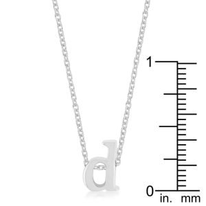 Rhodium Plated Finish Initial D Pendant - Image 3