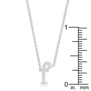 Rhodium Plated Finish Initial F Pendant - Image 3