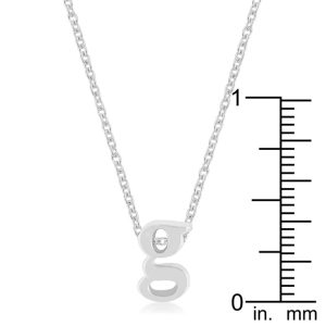 Rhodium Plated Finish Initial G Pendant - Image 3