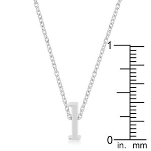 Rhodium Plated Finish Initial L Pendant - Image 3