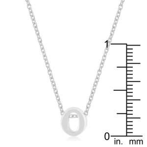 Rhodium Plated Finish Initial O Pendant - Image 3