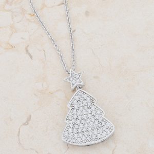 Clear Christmas Tree Drop Necklace - Image 4