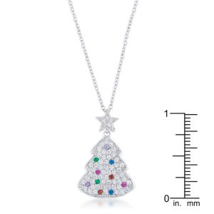 Multicolor Christmas Tree Drop Necklace - Image 3