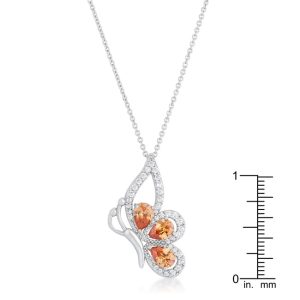 Karen 2.8ct Champagne CZ Rhoidum Butterfly Drop Necklace - Image 3