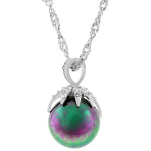 Leafed Tahitian Pearl Pendant - Image 2