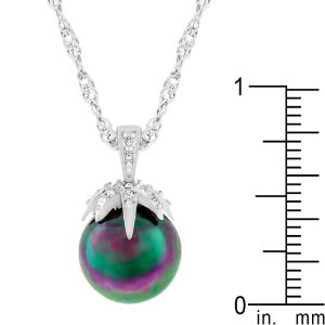 Leafed Tahitian Pearl Pendant - Image 3