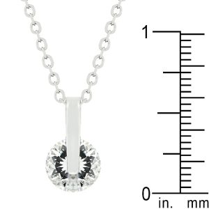 Classic Solitaire Cubic Zirconia Pendant - Image 3