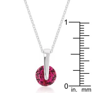 Classic Solitaire Red Cubic Zirconia Pendant - Image 3