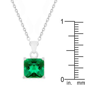 Dual Cubic Zirconia Square Pendant - Image 3