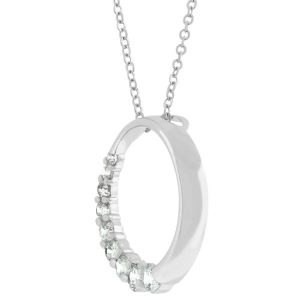 Graduated Cubic Zirconia Circle Pendant - Image 2