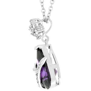 Wrapped Amethyst Purple Cubic Zirconia Pendant - Image 2