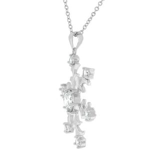 Rhodium Plated Snowflake Pendant - Image 2