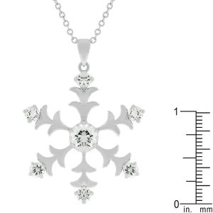 Rhodium Plated Snowflake Pendant - Image 3
