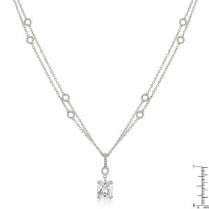 Solitaire Pendant on Double Chain - Image 2